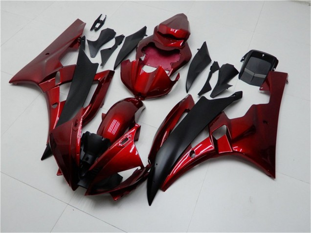 Billigste Yamaha YZF R6 Motorrad Verkleidung Kit 2006-2007 - Rot Matt Schwarz