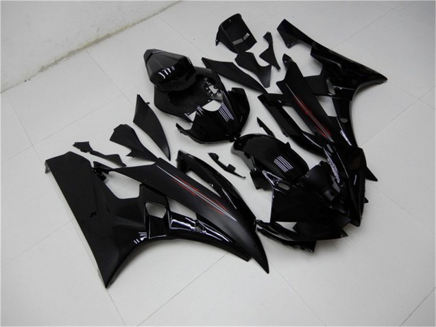 Billigste Yamaha YZF R6 Motorrad Verkleidung Kit 2006-2007 - Glanzendes Schwarz Matt Schwarz