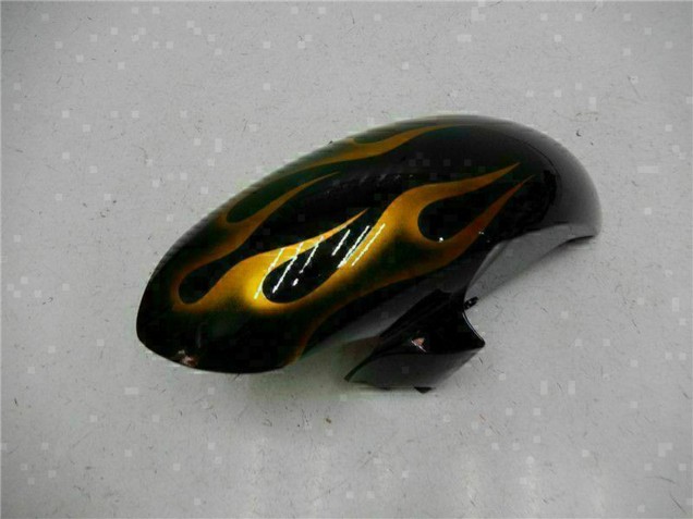 Billigste Yamaha YZF R6 Motorrad Verkleidung 2008-2016 - Glanzendes Schwarz Gold Flamme