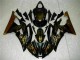 Billigste Yamaha YZF R6 Motorrad Verkleidung 2008-2016 - Glanzendes Schwarz Gold Flamme