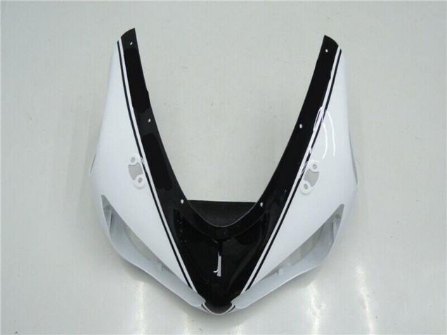 Billigste Kawasaki ZX6R Motorrad Verkleidung 2005-2006 - Weiss Glanzendes Schwarz
