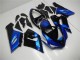 Billigste Kawasaki ZX6R Motorrad Verkleidung Kit 2005-2006 - Blau Glanzendes Schwarz