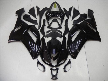 Billigste Kawasaki ZX6R Motorrad Verkleidung 2007-2008 - Glanzendes Schwarz