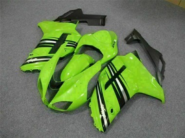 Billigste Kawasaki ZX6R Motorrad Verkleidung Kit 2007-2008 - Grun Schwarz