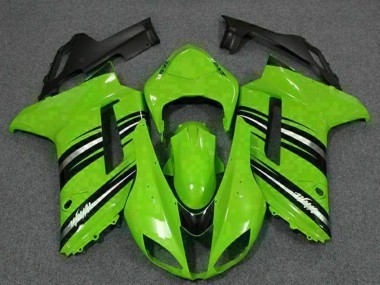 Billigste Kawasaki ZX6R Motorrad Verkleidung Kit 2007-2008 - Grun Schwarz