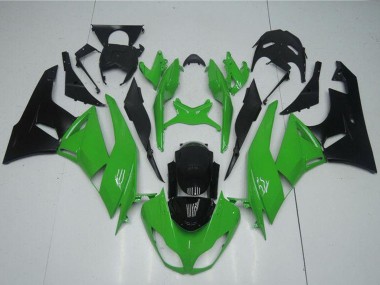Billigste Kawasaki ZX6R Motorrad Verkleidung Kit 2009-2012 - Grun Glanzendes Schwarz