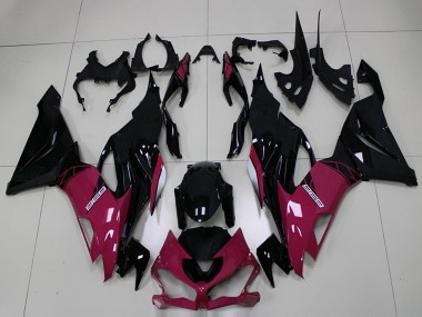 Billigste Kawasaki ZX6R Motorrad Verkleidung 2019-2022 - Lila Glanzendes Schwarz