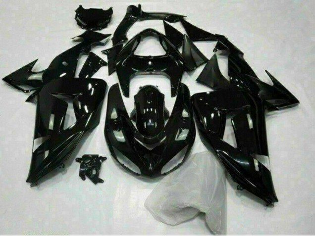 Billigste Kawasaki ZX10R Motorrad Verkleidung 2006-2007 - Glanzendes Schwarz
