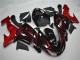 Billigste Kawasaki ZX10R Motorrad Verkleidung 2006-2007 - Glanzendes Schwarz Rot Flamme