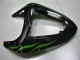 Billigste Kawasaki ZX10R Motorrad Verkleidung 2006-2007 - Glanzendes Schwarz Grun Flamme