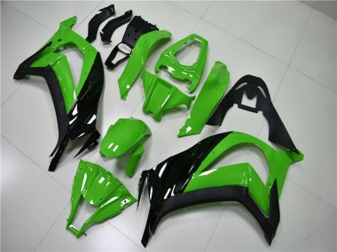 Billigste Kawasaki ZX10R Motorrad Verkleidung 2011-2015 - Grun Glanzendes Schwarz