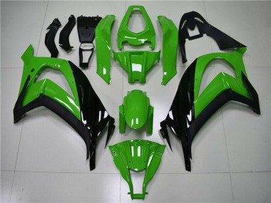Billigste Kawasaki ZX10R Motorrad Verkleidung 2011-2015 - Grun Glanzendes Schwarz