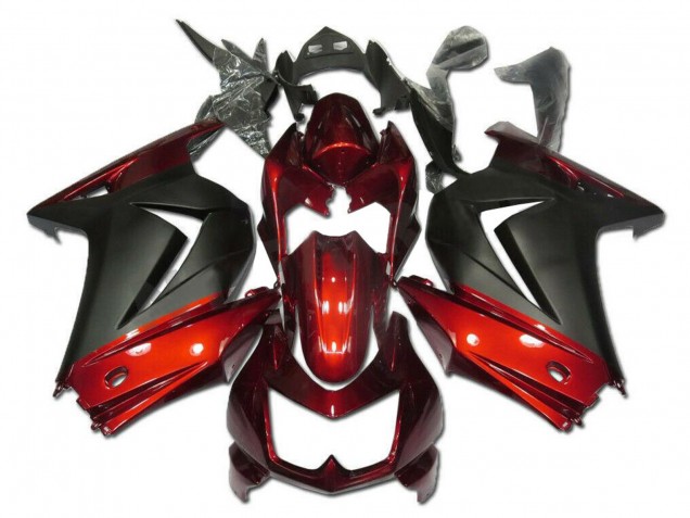 Billigste Kawasaki EX250 Motorrad Verkleidung 2008-2012 - Rot Matt Schwarz