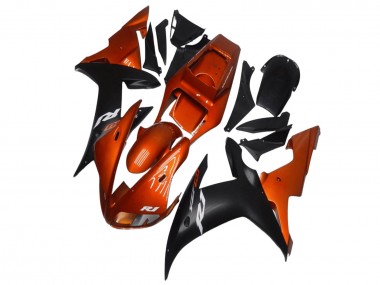 Billigste Yamaha YZF R1 Motorrad Verkleidung 2002-2003 - Orange Matt Schwarz