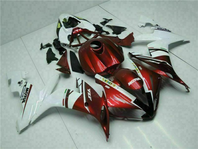 Billigste Yamaha YZF R1 Motorrad Verkleidung 2004-2006 - Weiss Rot Gelb Motul 46