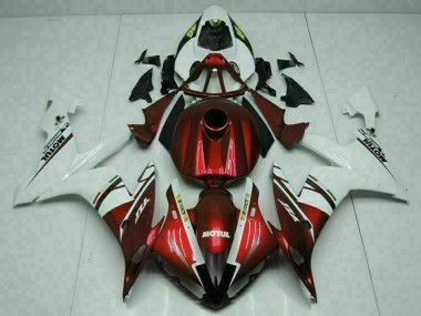 Billigste Yamaha YZF R1 Motorrad Verkleidung 2004-2006 - Weiss Rot Gelb Motul 46