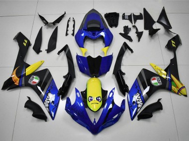 Billigste Yamaha YZF R1 Motorrad Verkleidung 2007-2008 - Blau Gelb Schwarz Hai