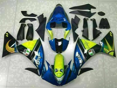 Billigste Yamaha YZF R1 Motorrad Verkleidung 2009-2011 - Blau Gelb Hai