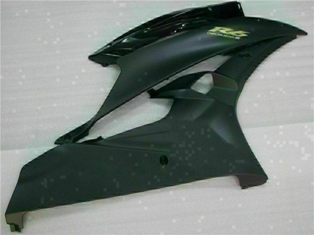 Billigste Yamaha YZF R6 Motorrad Verkleidung 2006-2007 - Glanzendes Schwarz Matt Schwarz Gold Aufkleber