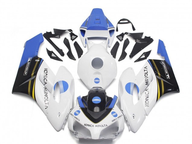 Billigste Honda CBR1000RR Motorrad Verkleidung 2004-2005 - Weiss Hellblau Glanzendes Schwarz Konica Minolta