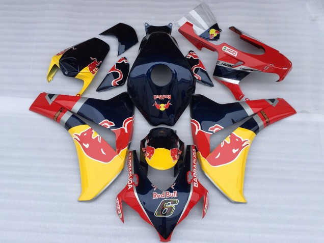 Billigste Honda CBR1000RR Motorrad Verkleidung 2008-2011 - Dunkel Blau Gelb Red Bull