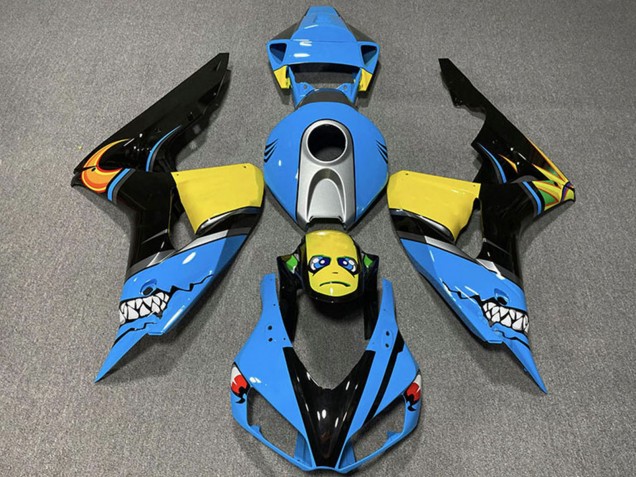 Billigste Honda CBR1000RR Motorrad Verkleidung 2006-2007 - Hellblau Gelb Silber Glanzendes Schwarz Hai