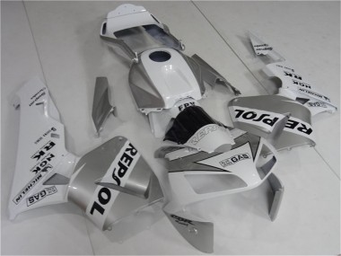 Billigste Honda CBR600RR Motorrad Verkleidung 2003-2004 - Weiss Silber Schwarz Repsol