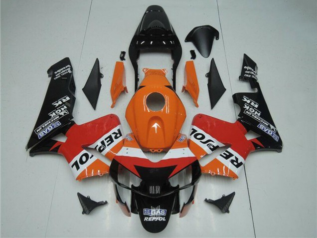Billigste Honda CBR600RR Motorrad Verkleidung Kit 2003-2004 - Orange Weiss Rot Glanzendes Schwarz Repsol