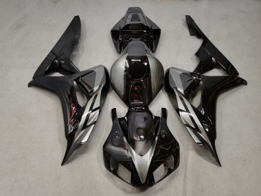 Billigste Honda CBR1000RR Motorrad Verkleidung 2006-2007 - Silber Glanzendes Schwarz