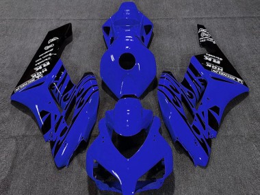 Billigste Honda CBR1000RR Motorrad Verkleidung 2004-2005 - Blau Glanzendes Schwarz Flamme