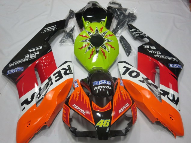 Billigste Honda CBR1000RR Motorrad Verkleidung 2004-2005 - Limetten Grun Orange Weiss Rot Glanzendes Schwarz Rossi Repsol
