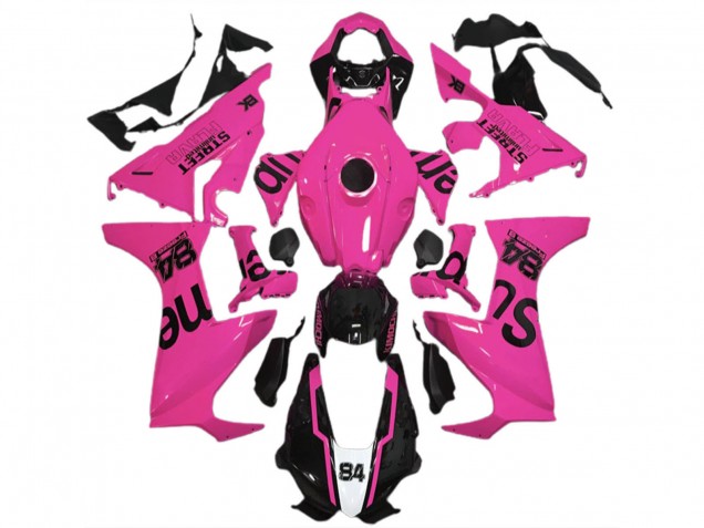 Billigste Honda CBR1000RR Motorrad Verkleidung 2017-2023 - Rosa Glanzendes Schwarz Street Flava