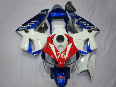 Billigste Honda CBR600RR Motorrad Verkleidung 2003-2004 - Weiss Rot Blau HRC 76
