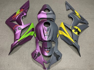Billigste Honda CBR600RR Motorrad Verkleidung 2007-2008 - Grau Lila Bat Man vs Joker Matte