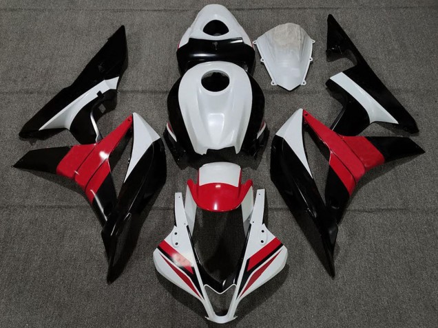 Billigste Honda CBR600RR Motorrad Verkleidung 2007-2008 - Weiss Rot Glanzendes Schwarz