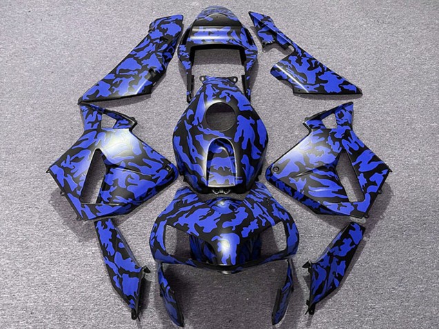 Billigste Honda CBR600RR Motorrad Verkleidung 2003-2004 - Blau Schwarz Camouflage