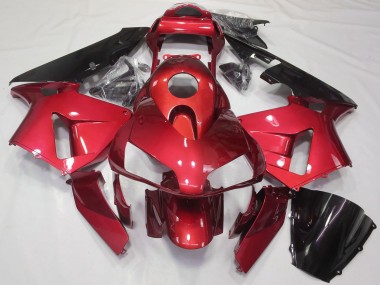Billigste Honda CBR600RR Motorrad Verkleidung Kit 2003-2004 - Rot Glanzendes Schwarz
