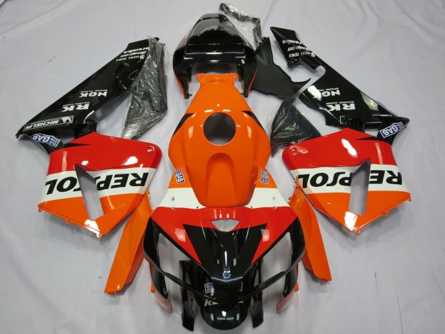 Billigste Honda CBR600RR Motorrad Verkleidung 2005-2006 - Orange Weiss Rot Glanzendes Schwarz Repsol