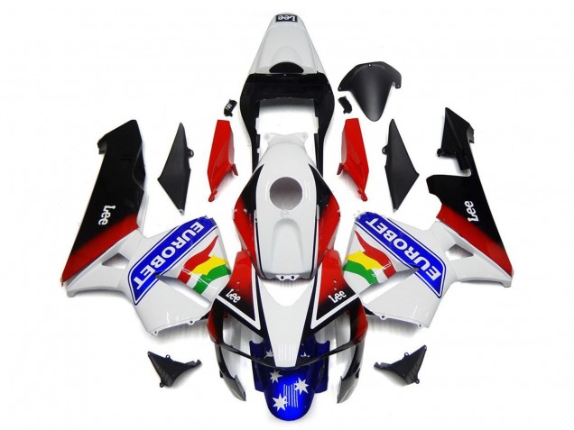 Billigste Honda CBR600RR Motorrad Verkleidung 2003-2004 - Weiss Rot Blau Glanzendes Schwarz EuroBet