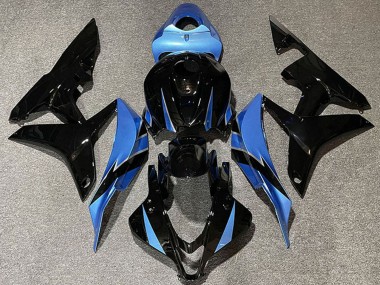 Billigste Honda CBR600RR Motorrad Verkleidung 2007-2008 - Hellblau Glanzendes Schwarz