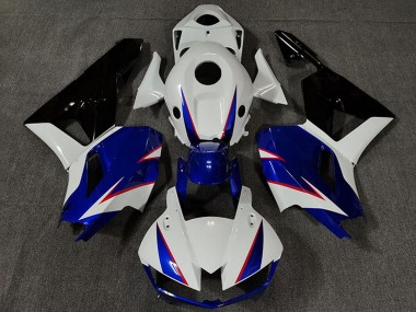 Billigste Honda CBR600RR Motorrad Verkleidung 2013-2023 - Weiss Blau Glanzendes Schwarz
