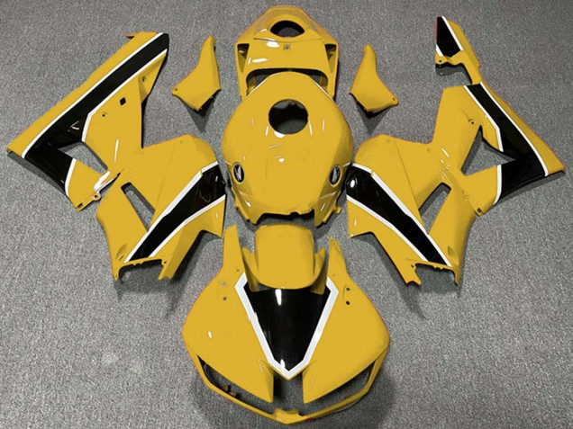 Billigste Honda CBR600RR Motorrad Verkleidung 2013-2023 - Gelb Weiss Glanzendes Schwarz