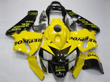 Billigste Honda CBR600RR Motorrad Verkleidung 2003-2004 - Gelb Glanzendes Schwarz Repsol