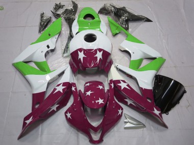 Billigste Honda CBR600RR Motorrad Verkleidung 2007-2008 - Weiss Grun Kastanienbraun Rot Sterns Streifen