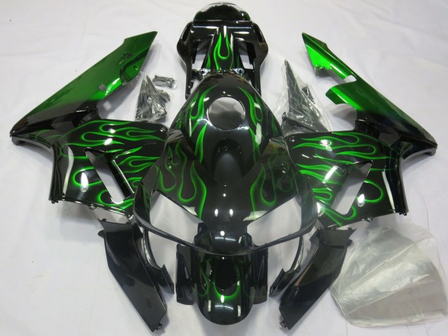 Billigste Honda CBR600RR Motorrad Verkleidung 2003-2004 - Glanzendes Schwarz Blau Flamme