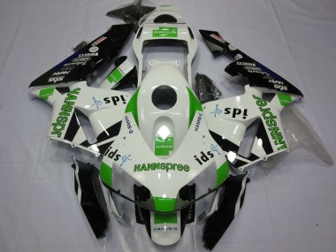 Billigste Honda CBR600RR Motorrad Verkleidung 2003-2004 - Weiss Grun Glanzendes Schwarz Hannspree