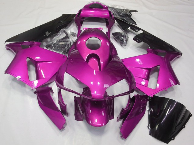 Billigste Honda CBR600RR Motorrad Verkleidung 2003-2004 - Rosa Glanzendes Schwarz