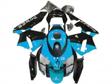Billigste Honda CBR600RR Motorrad Verkleidung 2003-2004 - Hellblau Glanzendes Schwarz Power