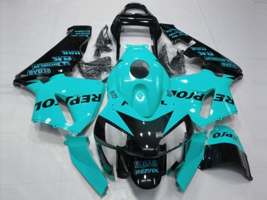 Billigste Honda CBR600RR Motorrad Verkleidung 2003-2004 - Hellblau Glanzendes Schwarz Repsol