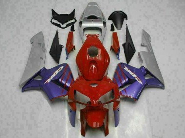 Billigste Honda CBR600RR Motorrad Verkleidung 2005-2006 - Rot Lila Grau